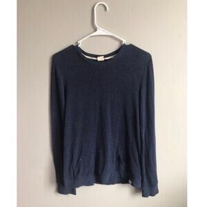 LA Hearts Navy Blue Lightweight Sweater with Large Front Pocket